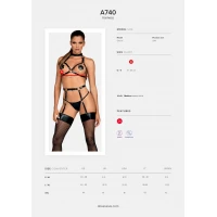 Портупея на груди Obsessive A740 harness black O/S, штучна шкіра — Переглянути зображення 5