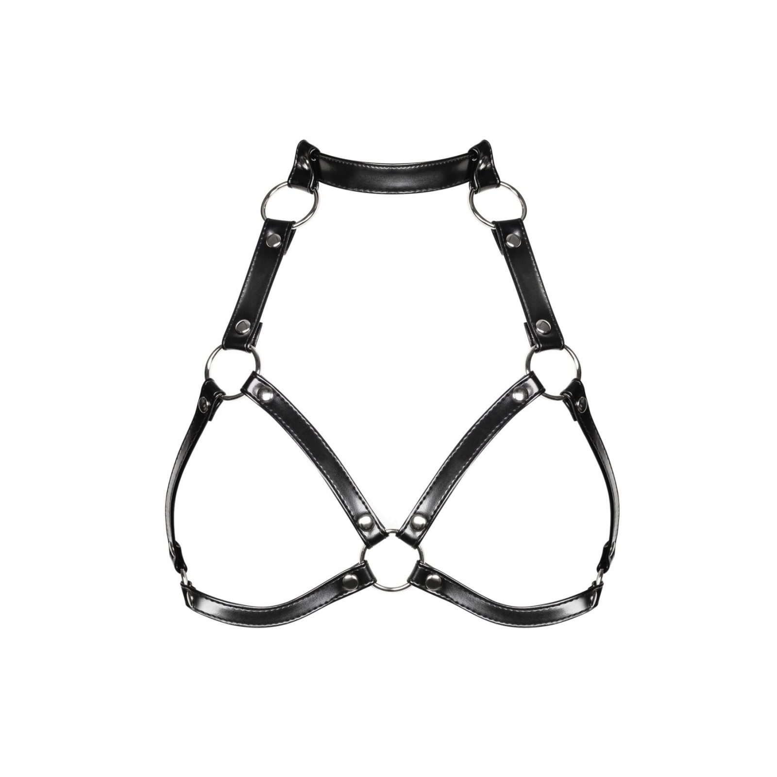 Портупея на груди Obsessive A740 harness black O/S, штучна шкіра