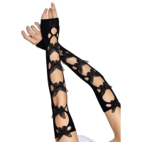 Мітенки Leg Avenue Butterfly applique arm warmers Black, метелики — Переглянути зображення 1