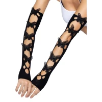 Мітенки Leg Avenue Butterfly applique arm warmers Black, метелики — Переглянути зображення 2