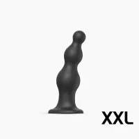 Насадка для страпона Strap-On-Me Dildo Plug Beads Black XXL — Переглянути зображення 1