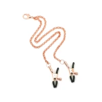 Нашийник із затискачами для сосків Liebe Seele Rose Gold Memory Collar with Nipple Clamps, шкіра — Переглянути зображення 4
