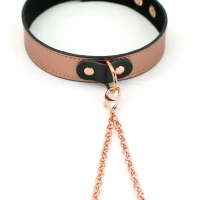Нашийник із затискачами для сосків Liebe Seele Rose Gold Memory Collar with Nipple Clamps, шкіра — Переглянути зображення 18