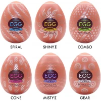 Набір мастурбаторів-яєць Tenga Egg Hard Boilded II Pack (6 яєць), щільний TPE, опукла текстура — Переглянути зображення 2