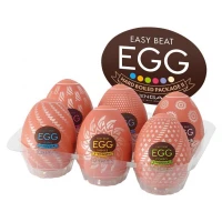 Набір мастурбаторів-яєць Tenga Egg Hard Boilded II Pack (6 яєць), щільний TPE, опукла текстура — Переглянути зображення 1