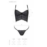 Комплект Passion KERRIA SET black, XXL/XXXL сітка+мереживо, бюстьє та стрінги — Переглянути зображення 5
