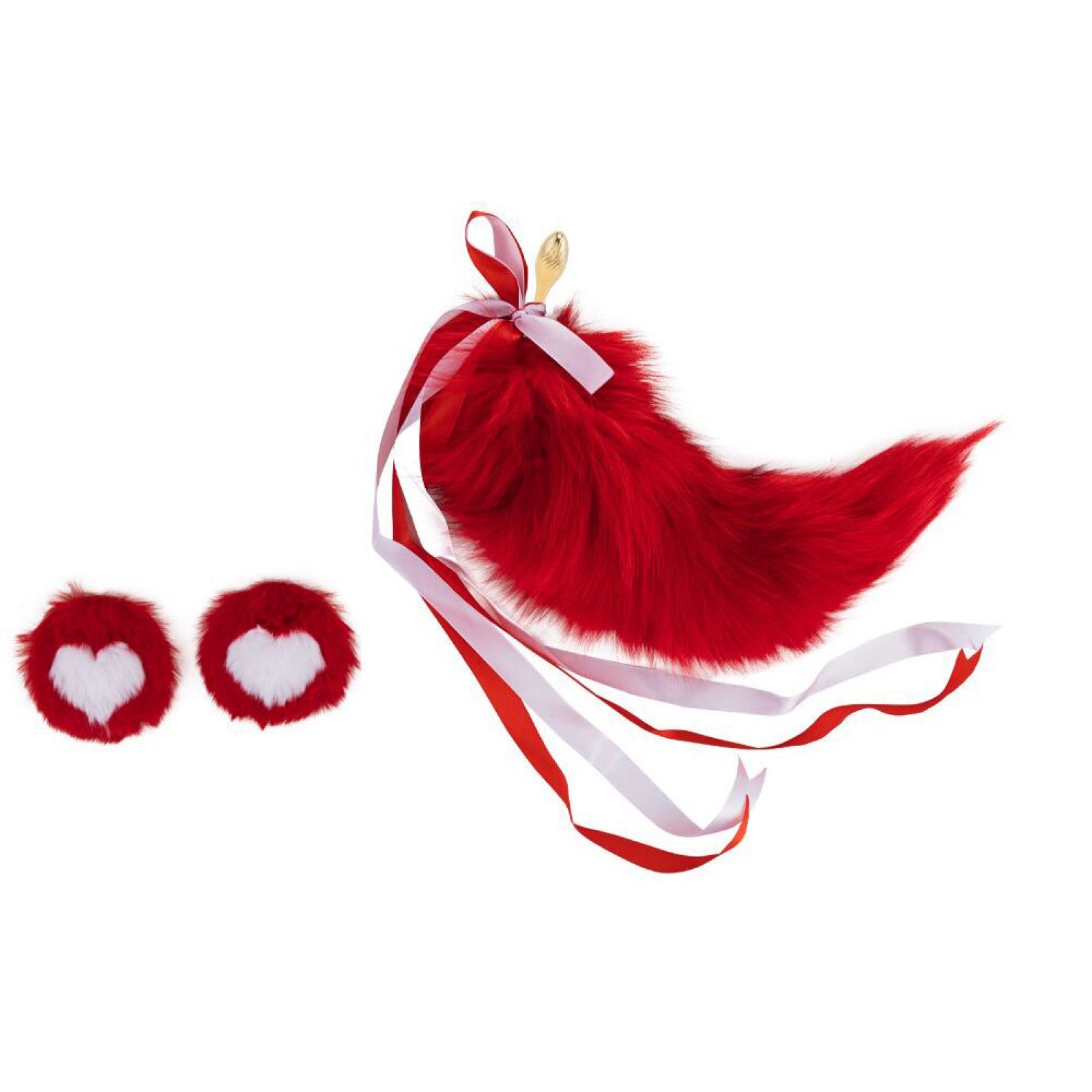 Анальная пробка с хвостом лисицы LOCKINK SEVANDA Red Vixen Set with Pear-shape Plug