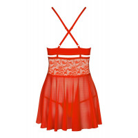 Бэби-долл Obsessive 838-BAB-3 babydoll & thong red S/M