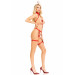 Портупея з чокером і гартери Leg Avenue 2PC Vegan Leather Nurse Harness Teddy and Headband Red S