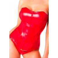 Корсет Noir Handmade F355 Red powerwetlook corset - L — Переглянути зображення 1