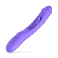 Вібратор точки G з вагінальним відростком Good Vibes Only – Flax Vibrating Dildo with G-Spot Stimulator — Переглянути зображення 1