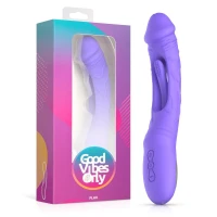 Вібратор точки G з вагінальним відростком Good Vibes Only – Flax Vibrating Dildo with G-Spot Stimulator — Переглянути зображення 10