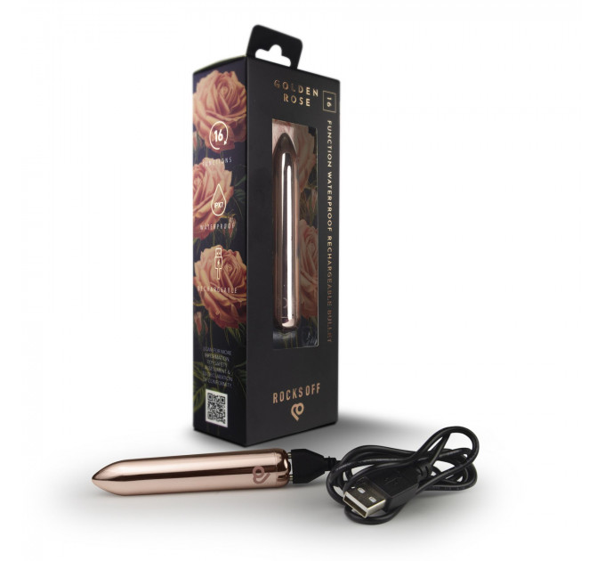 Вибропуля Rocks Off Bullet Golden Rose 16 Settings