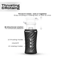 Автоматичний мастурбатор Dorcel THRUST BLOW PRO, імітація фрикцій+обертання, по 10 режимів, присоска — Переглянути зображення 3