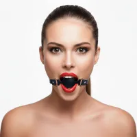 Кляп силіконовий з фалоімітатором Art of Sex - Phallus, натуральна шкіра, чорний — Переглянути зображення 2
