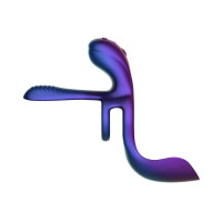 Эрекционное кольцо 3в1 Hueman - Zenith, стимуляция яичек, точки G и клитора, пульт ДУ — Просмотреть изображение 3