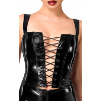 Корсет Noir Handmade F379 Dominae Frontbind PVC Corset Top XL — Просмотреть изображение 4