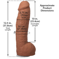 Фалоімітатор Doc Johnson The Realistic Cock ULTRASKYN - 12 Inch Hung with Balls Caramel — Переглянути зображення 5