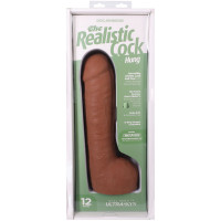 Фалоімітатор Doc Johnson The Realistic Cock ULTRASKYN - 12 Inch Hung with Balls Caramel — Переглянути зображення 9