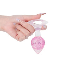Анальна пробка Liebe Seele Heart-shaped Crystal Anal Plug - Pink Small — Переглянути зображення 3