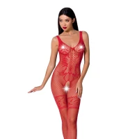 Бодістокінг Passion BS069 red, комбінезон, імітація панчох і боді — Переглянути зображення 1