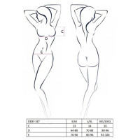 Комплект белья под латекс Passion DEBY SET L/XL, black, лиф, мини-юбочка, стринги
