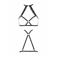 Портупея зі стреп з мереживом Passion Exclusive LORRY BRA L/XL, black — Переглянути зображення 5