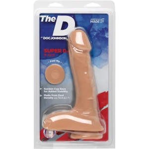 Фалоімітатор Doc Johnson The D - Super D - 9 Inch With Balls - ULTRASKYN, діаметр 5,1 см