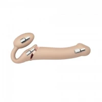 Безремінний страпон з вібрацією Strap-On-Me Vibrating Flesh L, діаметр 4,2 см, пульт ДК, регульований — Переглянути зображення 4