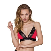 Еластичний топ з мереживом Passion PS001 TOP M, red-black — Просмотреть изображение 1
