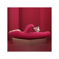 Вибратор-кролик с вакуумной стимуляцией и вращающимся стволом KISTOY A-King Max Red