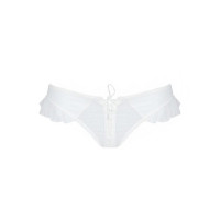Трусики в горошек, с рюшами и шнуровкой Passion FATIN THONG S/M, white