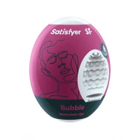 Самозмащувальний мастурбатор-яйце Satisfyer Masturbator Egg Bubble, одноразовий, не потребує змазки — Переглянути зображення 1