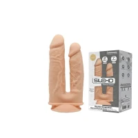 Фалоімітатор подвійний SilexD Double Gusto Flesh (Model 1 size 8&quot; &amp; 7&quot;), двошаровий, силікон + Silexd — Просмотреть изображение 2