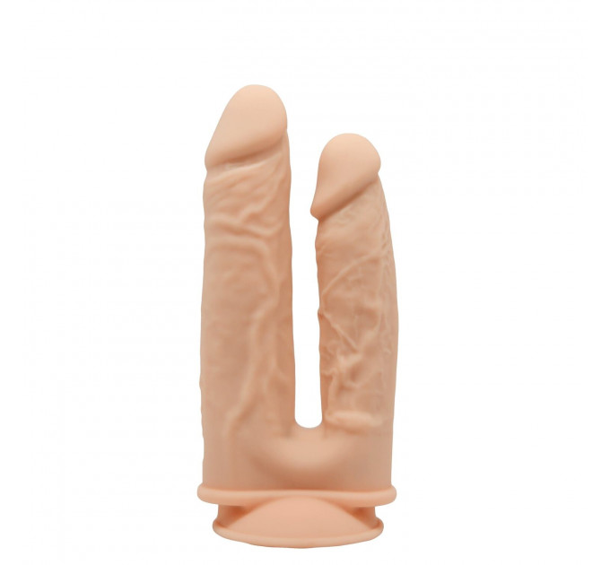 Фалоімітатор подвійний SilexD Double Gusto Flesh (Model 1 size 8" & 7"), двошаровий, силікон + Silexd