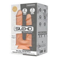 Фаллоимитатор двойной SilexD Double Gusto Flesh (Model 1 size 8" & 7"), двухслойный, силикон + Silexd