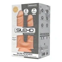 Фалоімітатор подвійний SilexD Double Gusto Flesh (Model 1 size 8&quot; &amp; 7&quot;), двошаровий, силікон + Silexd — Просмотреть изображение 3