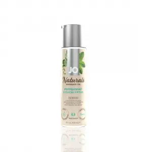 Массажное масло JO Naturals Massage Oil Peppermint & Eucalyptus с эфирными маслами (120 мл)
