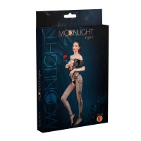 Бодістокінг з доступом Moonlight Model 10 XS-L Black, імітація шнурівки, квітковий декор, відкриті п — Переглянути зображення 3