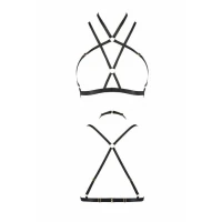 Портупея-стрепи Passion Exclusive KELIS BRA XXL/XXXL, black, трусики в комплекті — Просмотреть изображение 5