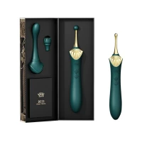 Вагінально-кліторальний вібратор Zalo — Bess Turquoise Green, багатофункціональний із насадками — Переглянути зображення 9
