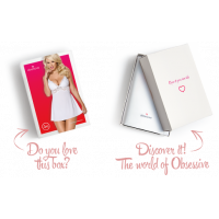 Сатиновый пеньюар с кружевом Obsessive 810-BAB-2 babydoll &amp; thong L/XL, белый, пеньюар, танга — Просмотреть изображение 8