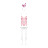Еротичний костюм зайчика Obsessive Bunny suit 4 pcs costume pink L/XL, рожевий, топ з підв’язками — Переглянути зображення 5
