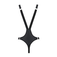 Мужское боди с люверсами Passion 028 HARRY L/XL Black, экокожа, на лямках