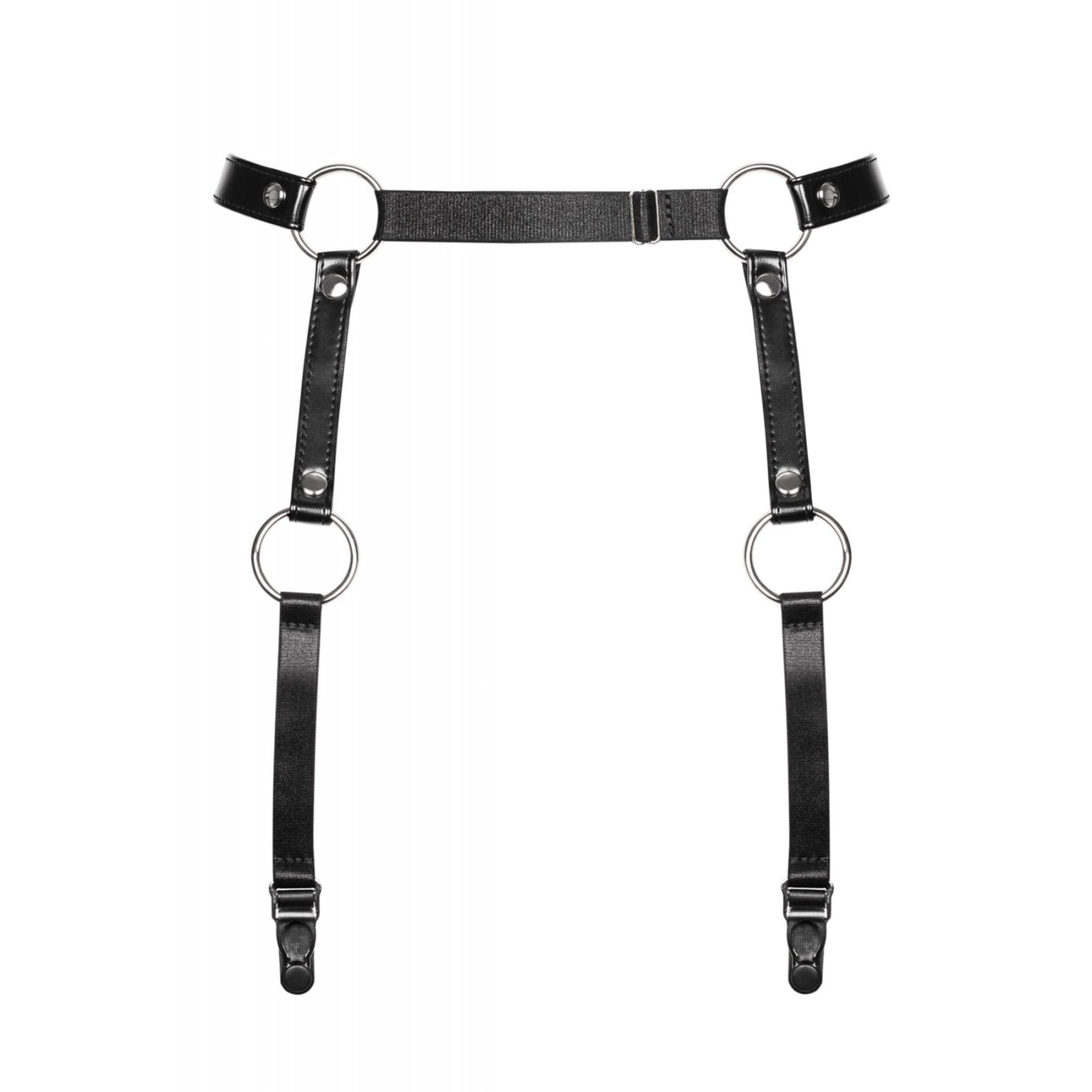 Гартери Obsessive A741 garter belt black O/S, штучна шкіра