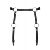 Гартери Obsessive A741 garter belt black O/S, штучна шкіра — Переглянути зображення 1