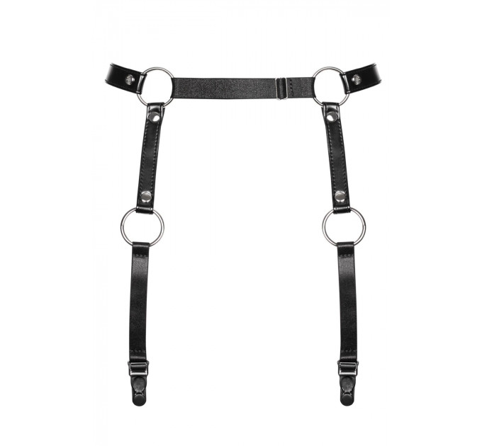 Гартери Obsessive A741 garter belt black O/S, штучна шкіра