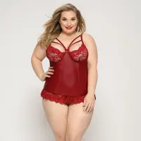 Сексуальний корсет зі стрепами JSY «Гаряча Тейлор» Plus Size, Red, мереживо, стрінги — Просмотреть изображение 1
