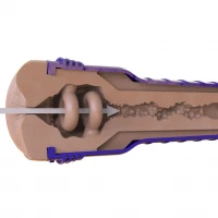 Мастурбатор-попка Fleshlight Boost Blast Female Light Medium Flesh, плаваючі кільця Turbo Tech — Переглянути зображення 5