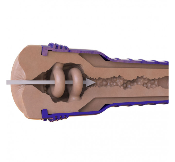 Мастурбатор-попка Fleshlight Boost Blast Female Light Medium Flesh, плаваючі кільця Turbo Tech